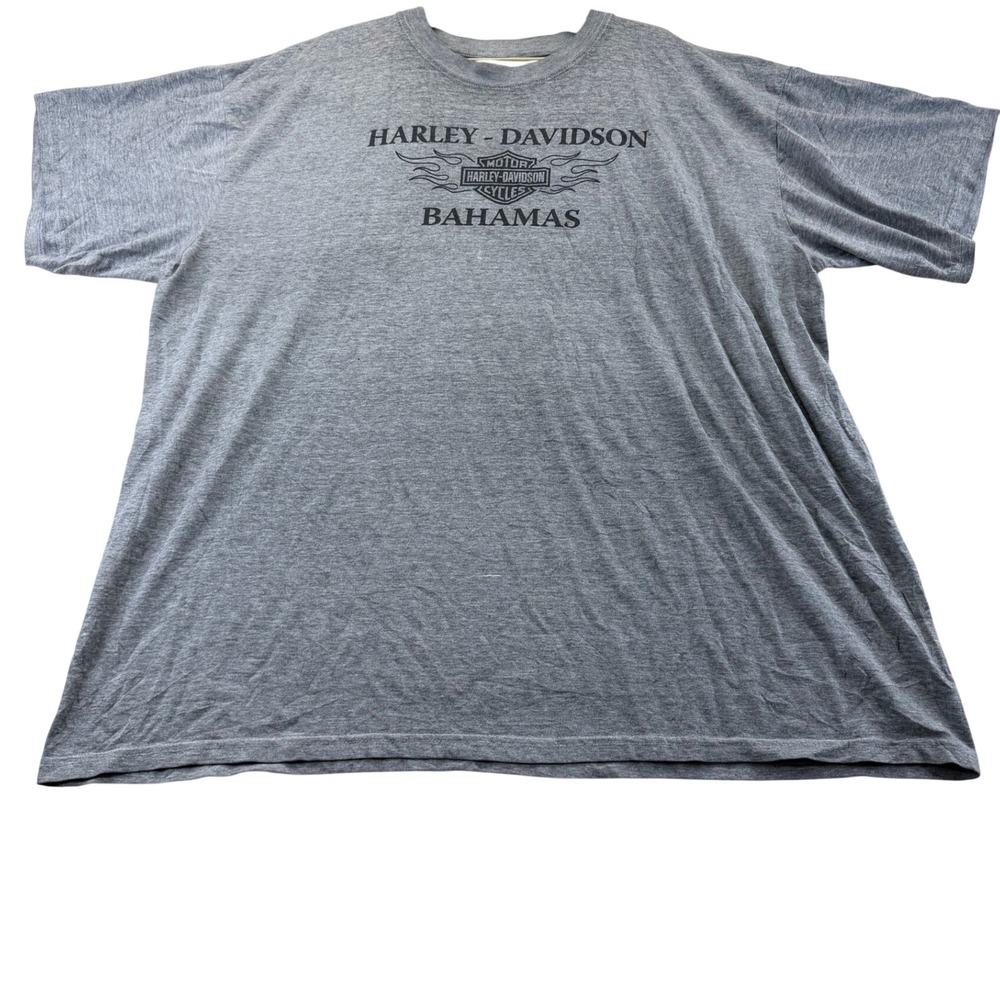 Harley-Davidson T-Shirt Mens XXXL Gray Bahamas Graphic Logo Short Sleeve Cotton
